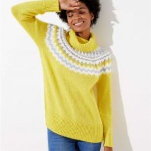 LOFT fair isle alpine cozy turtleneck sweater